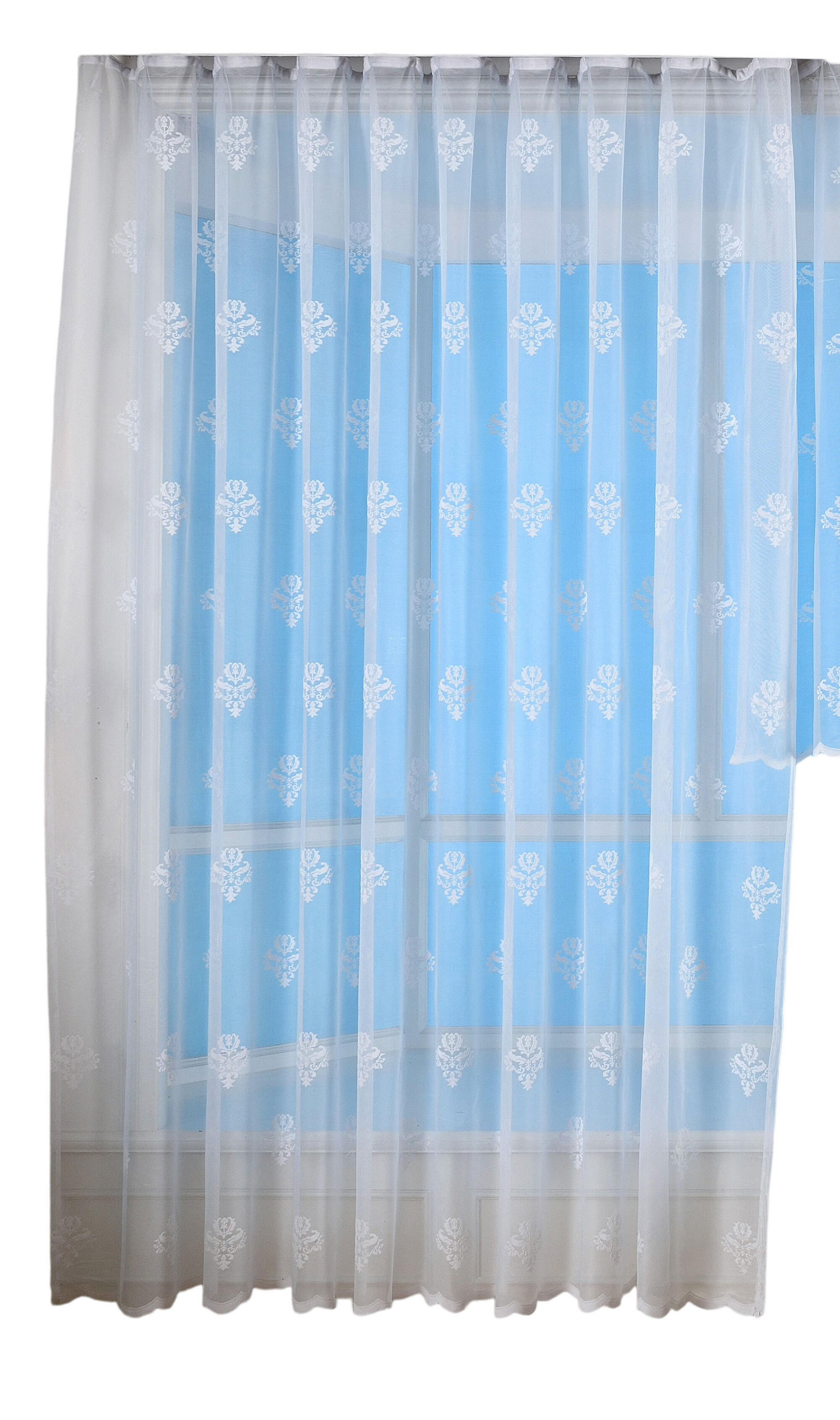 VORHANG BLUMENMUSTER HxB 245x450 cm Weiß - Weiß, Textil (450/245cm) - Gardinenbox