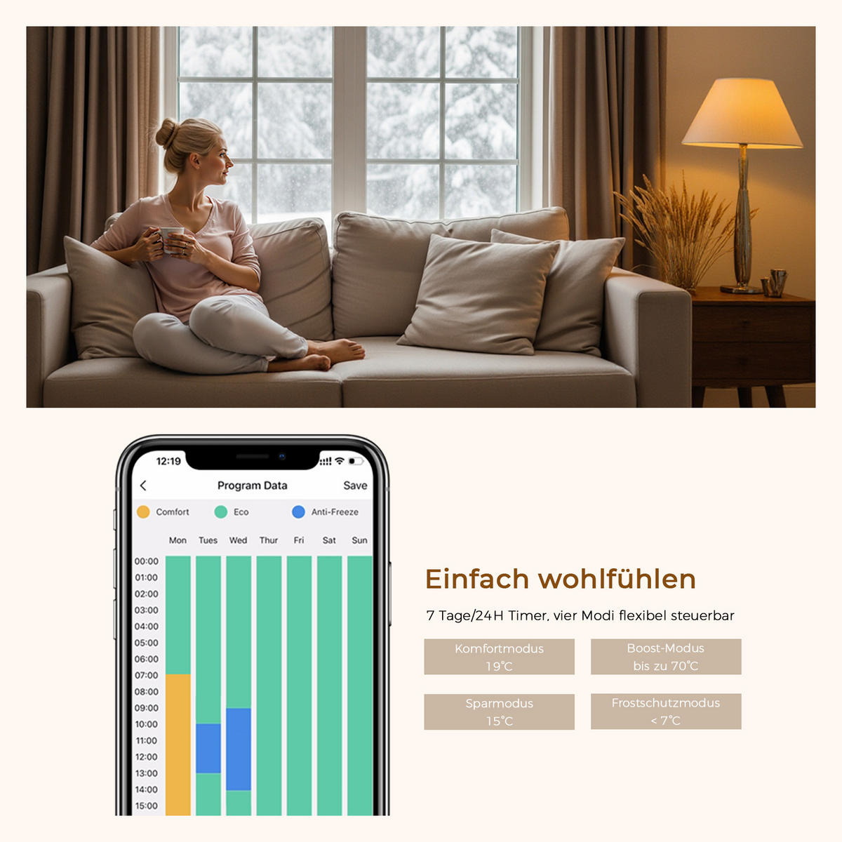 HANDTUCHHEIZKÖRPER 159,9/40 cm weiß elektrisch 800 W mit WLAN-Thermostat - Weiß, Metall (40/160/5.9cm) - S'AFIELINA