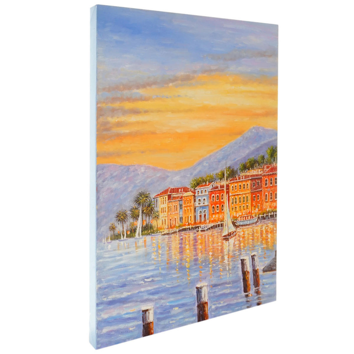 ÖLGEMÄLDE KÜSTE HANDGEMALT Mehrfarbig - Multicolor, Textil (50/70cm) - MCW