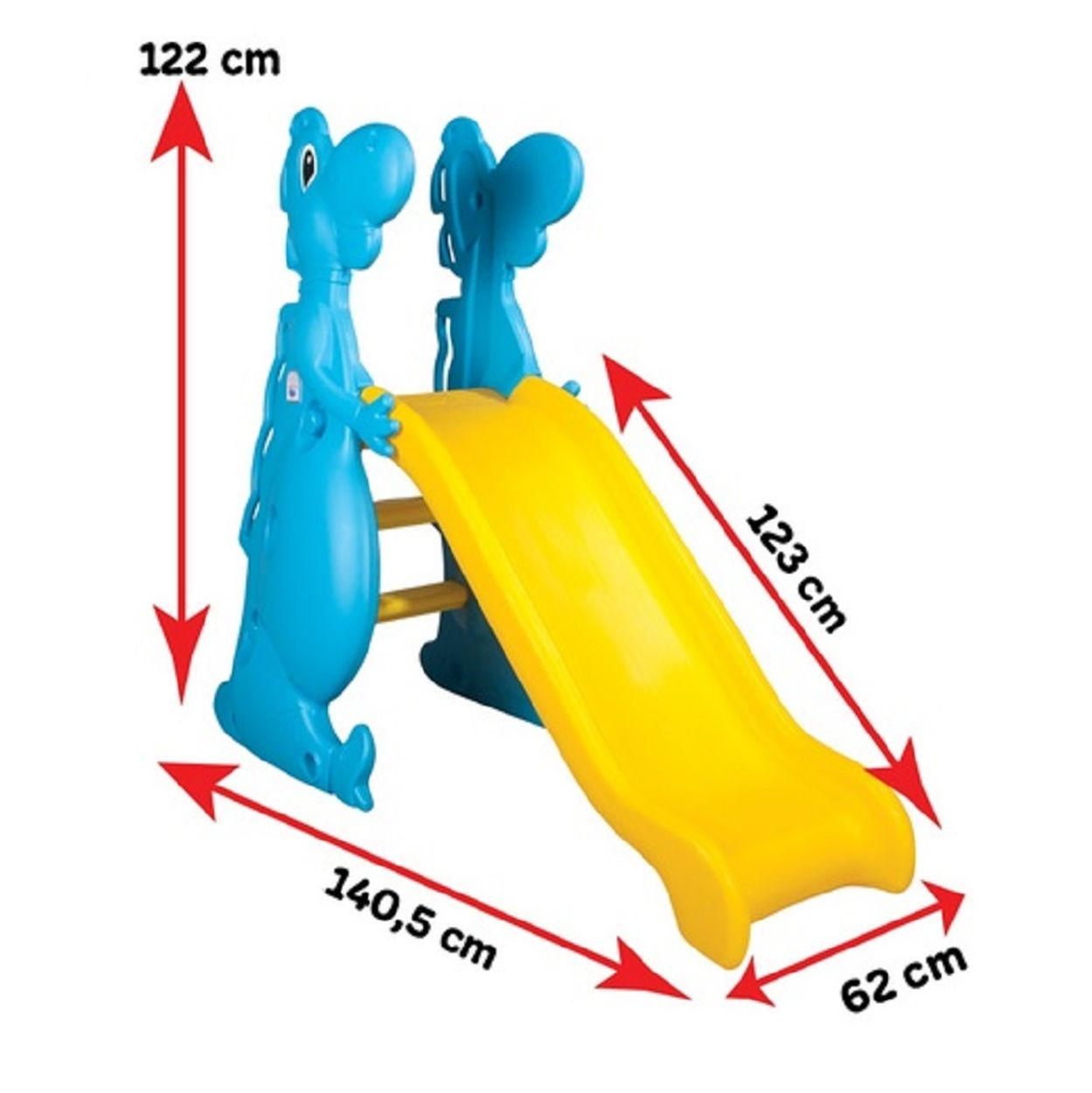 KINDERRUTSCHE Dino 06198 blau 140 cm Rutschlänge, wetterfest, bis 50 kg - Blau, Kunststoff (140/120/140cm) - Pilsan