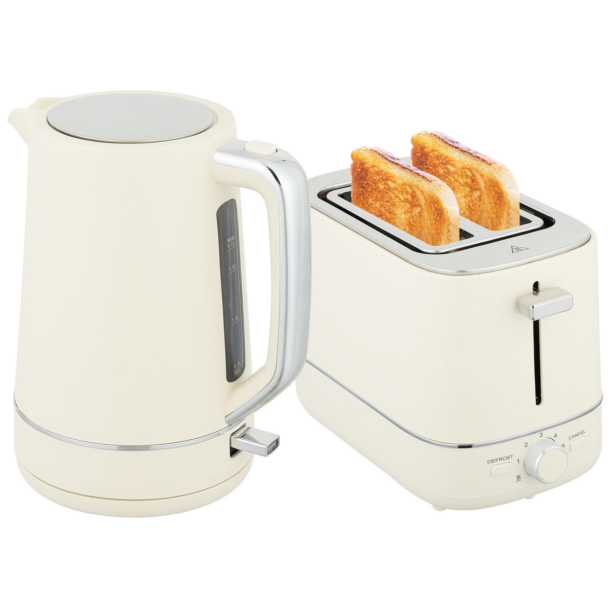 TOASTER mit Wasserkocher DE-07919 Beige - Beige, Metall (16/24.3/21.2cm) - ComfortXL