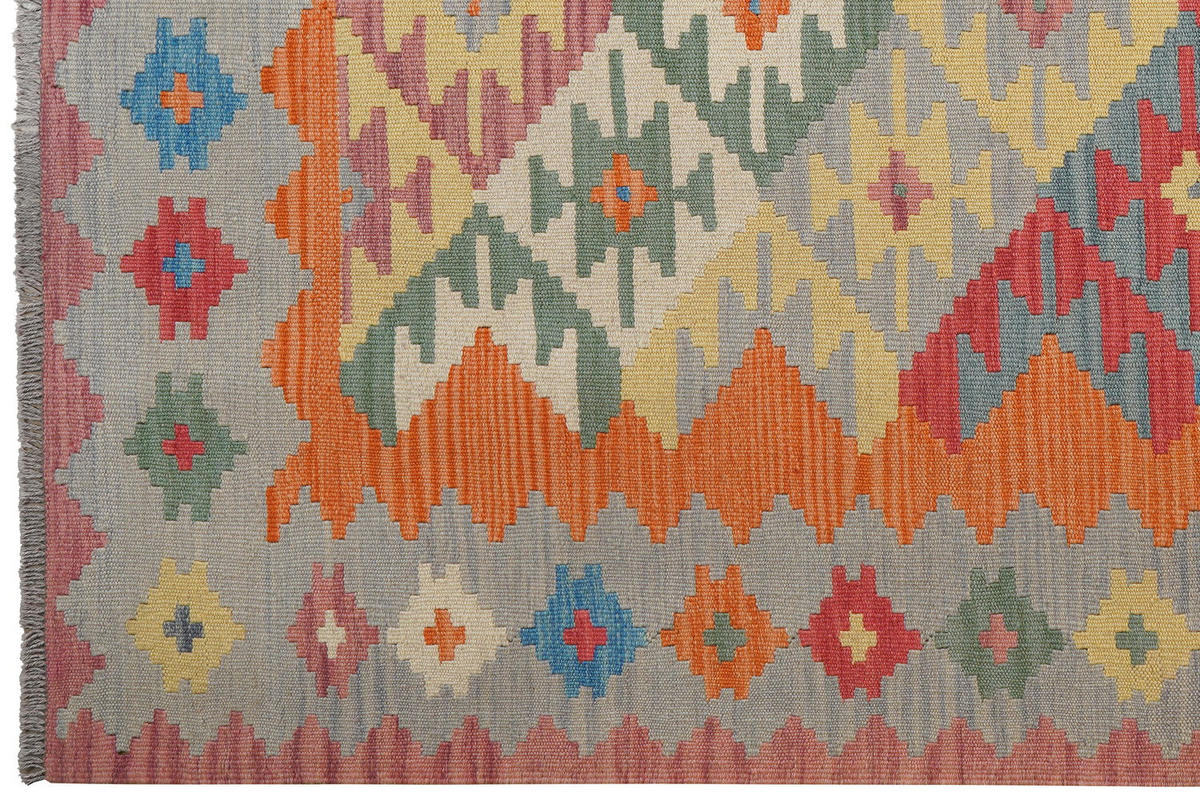 HANDWEBTEPPICH Kelim Gashgai Orange 246/170 cm Schurwolle - Orange, Textil (170/246cm) - Looma