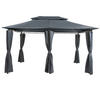 PAVILLON Stahl graphitgrau 300/400 cm Colos - Schwarz/Grau, Metall (400/300/300cm) - Beliani