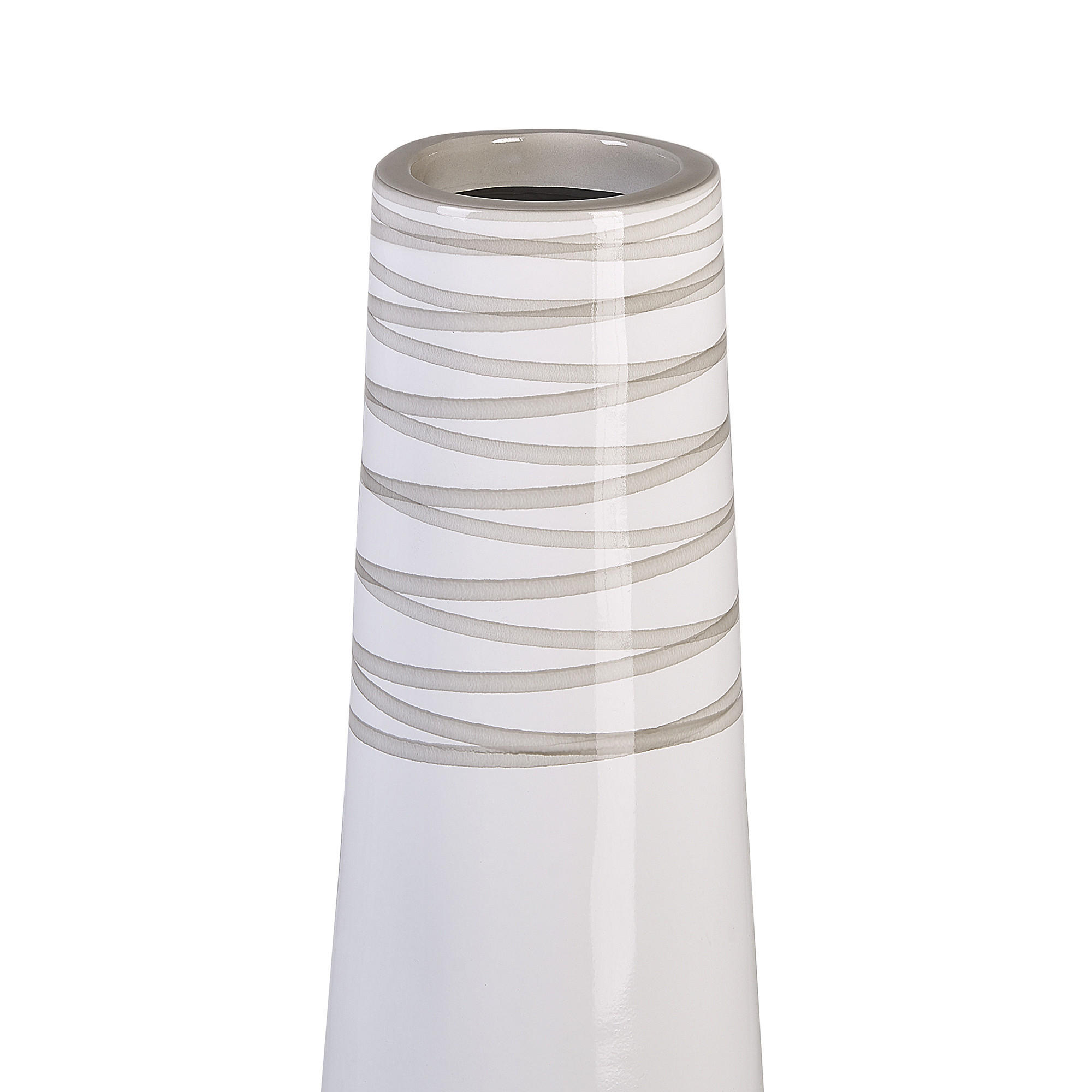 DEKOVASE Terrakotta weiß Tarragona - Weiß, Stein (57cm) - Beliani