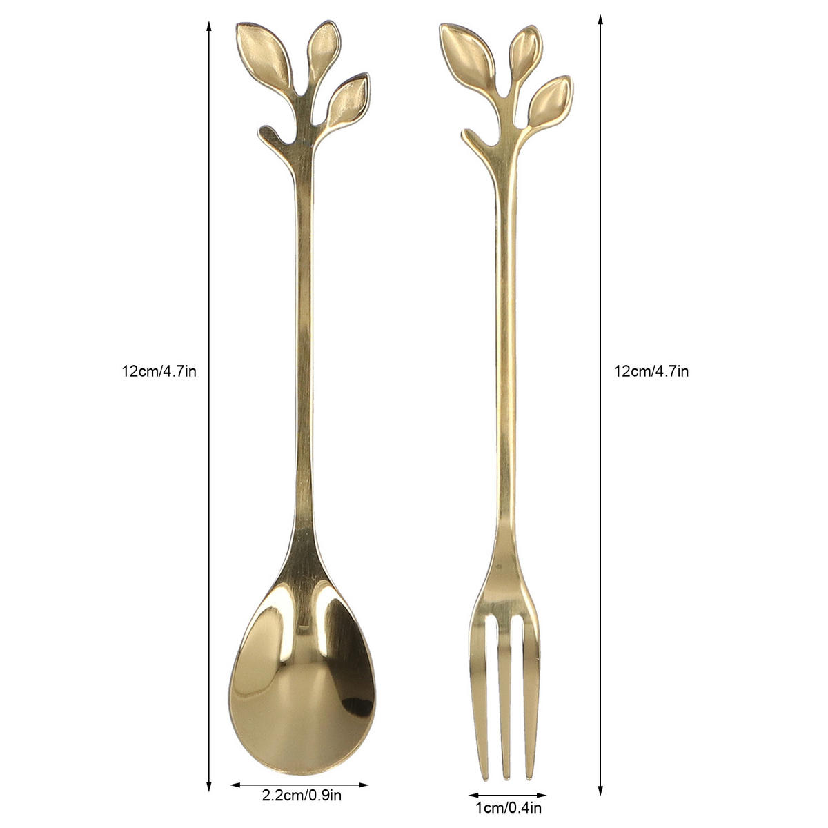 BESTECK-SET 2-teiliges Edelstahl Löffel und Gabel gold - Goldfarben, Metall