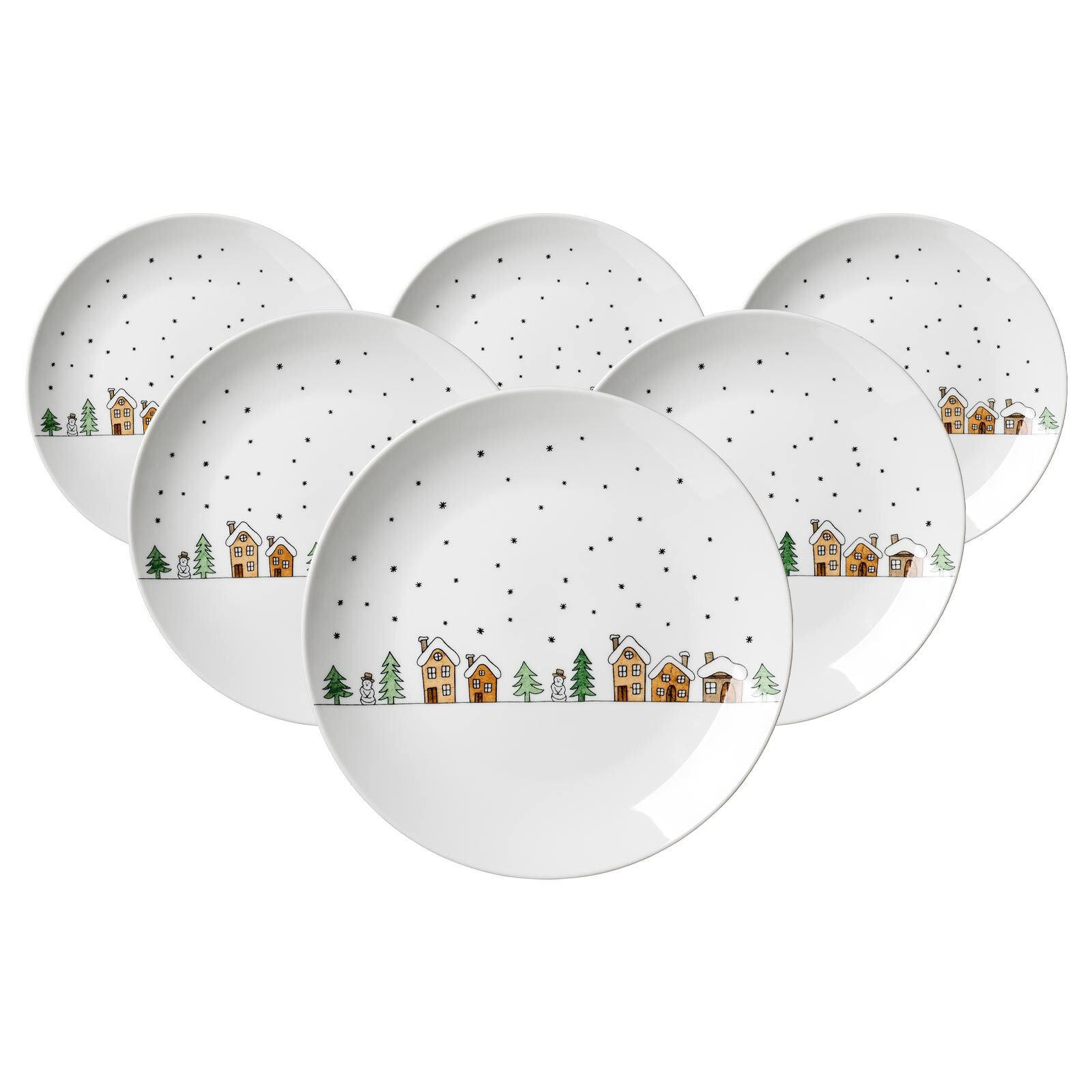 DESSERTTELLER Winterdorf weiß ø 21 cm 6er Set - Weiß, Keramik (21cm) - Ritzenhoff Breker
