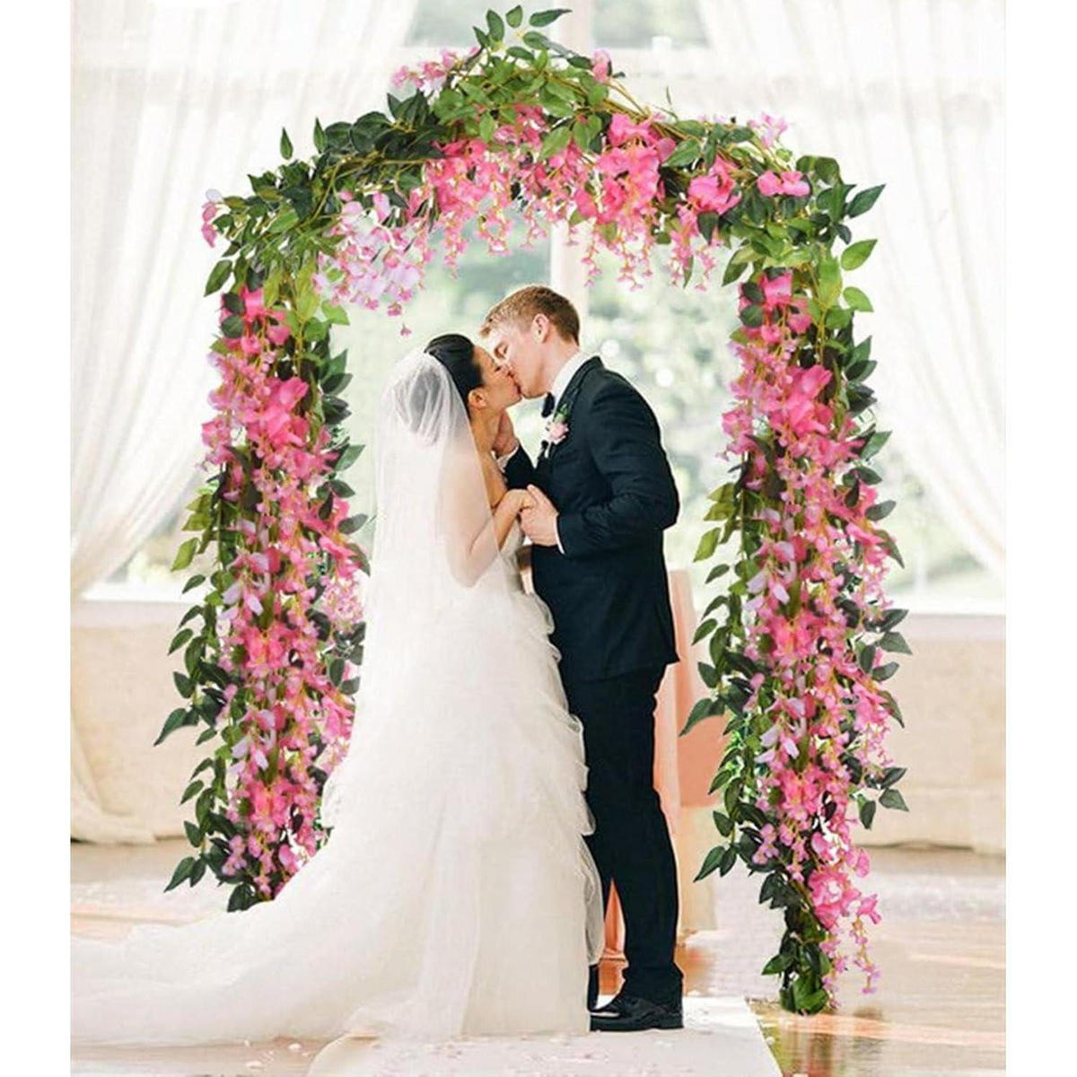 KÜNSTLICHE Blumen Ranken 2 Stück 1.8 m Rosa - Rosa, Kunststoff (15cm)