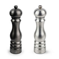 MÜHLENSET Paris Chef 22cm Pfeffer- & Salzmühle Carbon/Edelstahl Stahlmahlwerk - Grau, Metall (5.9/22/5.9cm) - PEUGEOT