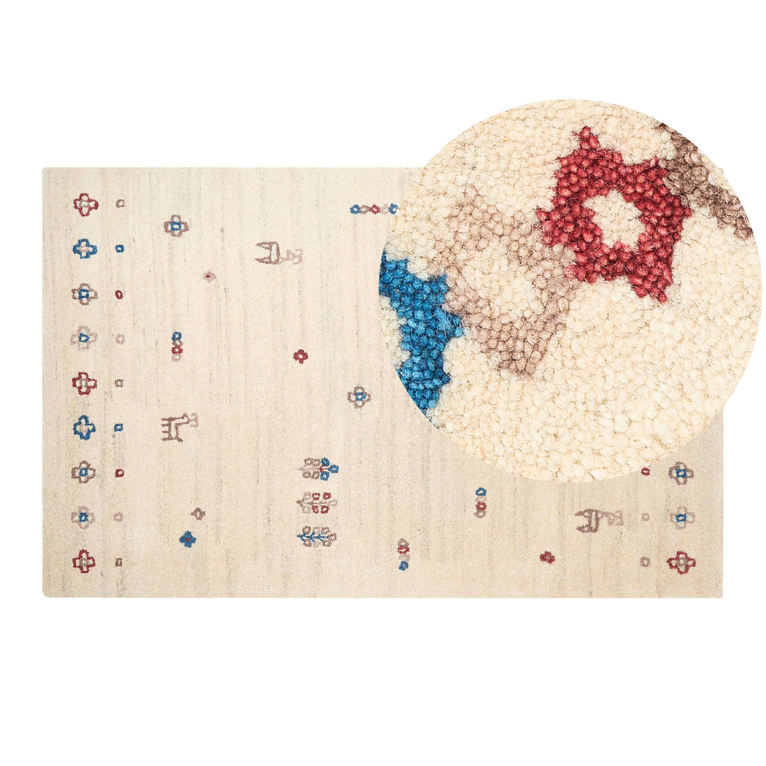 TEPPICH geflochten Suluca 200/140 cm - Beige, Textil (140/200cm) - Beliani