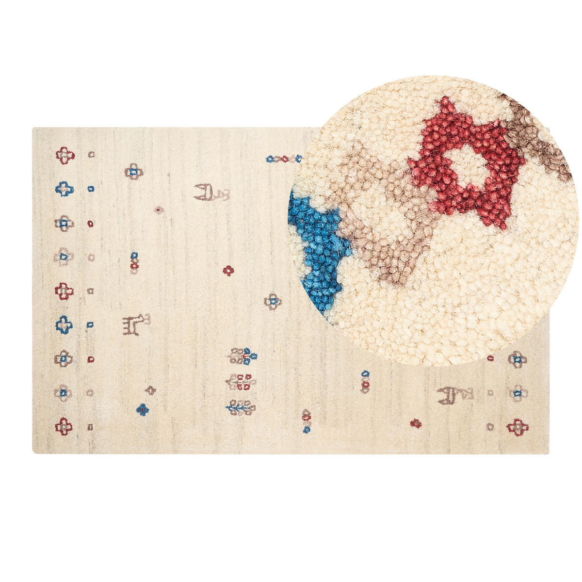 TEPPICH geflochten Suluca 200/140 cm - Beige, Textil (140/200cm) - Beliani