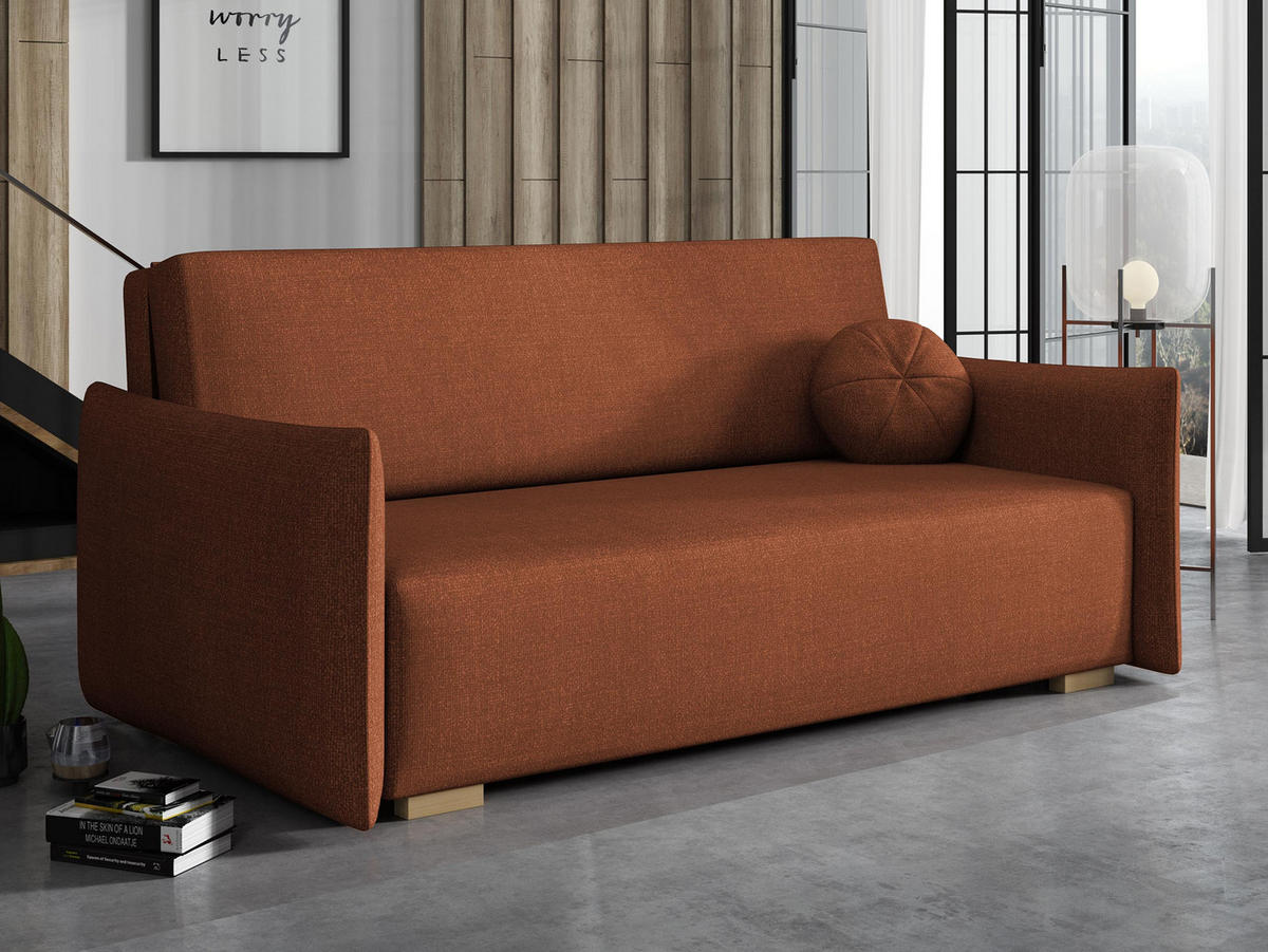SCHLAFSOFA Viva Glov IV - Naturfarben/Bronzefarben, Holz/Textil (174/85/98cm) - MIRJAN24