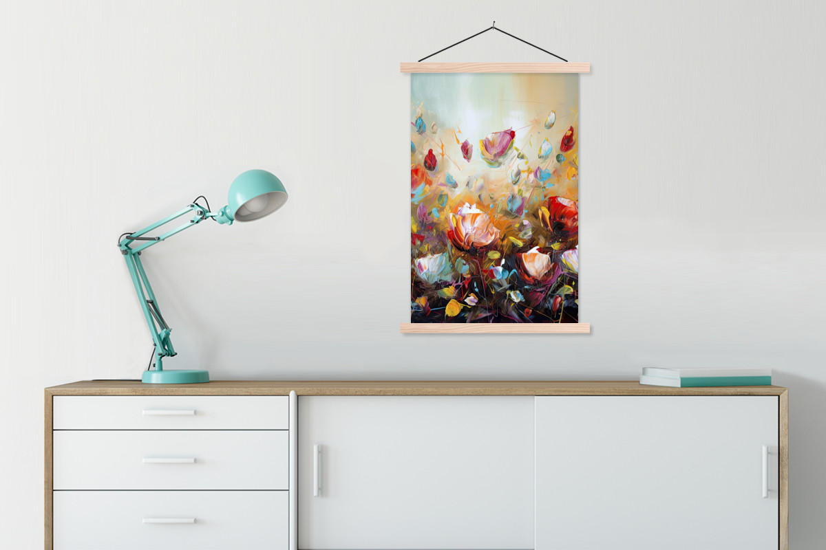 POSTER Blumen - Kunst - Natur - Ölgemälde 60x90 cm - Multicolor, Textil (60/90/0.15cm) - MuchoWow