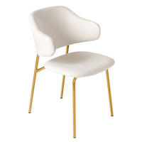 STUHL VOGUE Bouclé Weiß 85 cm - Goldfarben/Weiß, Textil/Metall (54/83/57cm) - riess-ambiente