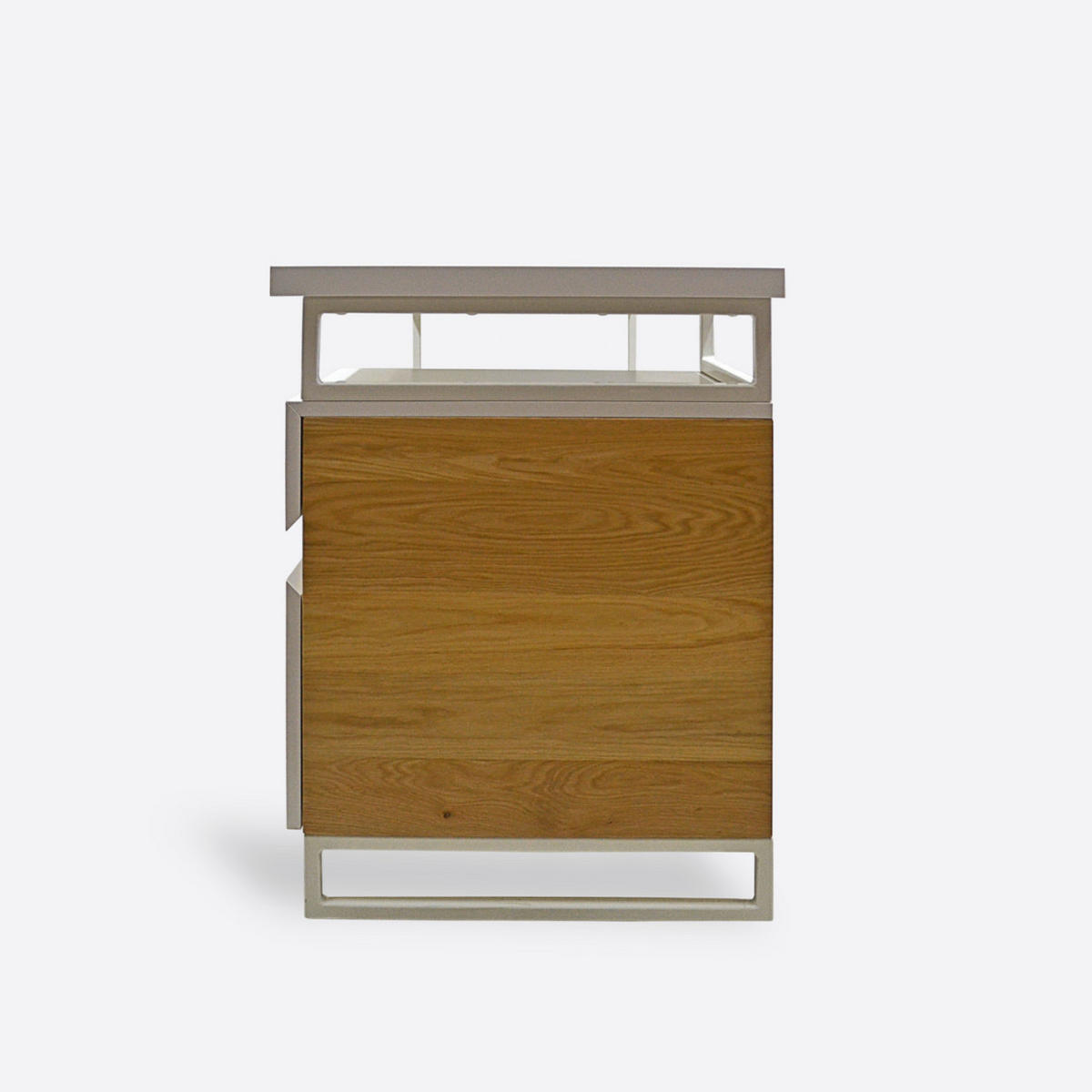 SCHREIBTISCH mit Container auf metallenen Beinen für das Büro DORIS - Eichefarben, Holz (60/150/75cm) - Rawood Furniture