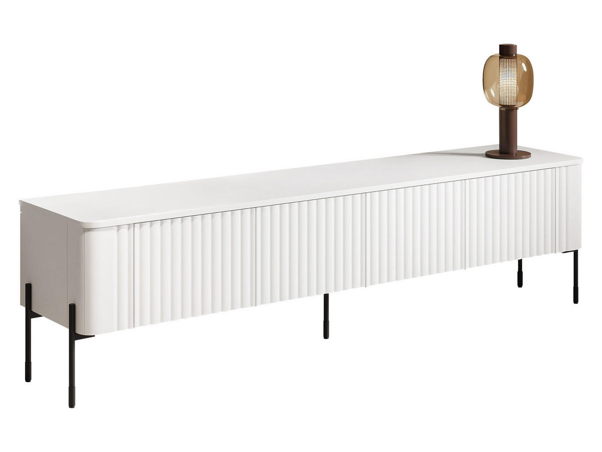 TV-LOWBOARD Vera 190 - Schwarz/Weiß, Holzwerkstoff/Metall (190/50/40cm) - MIRJAN24