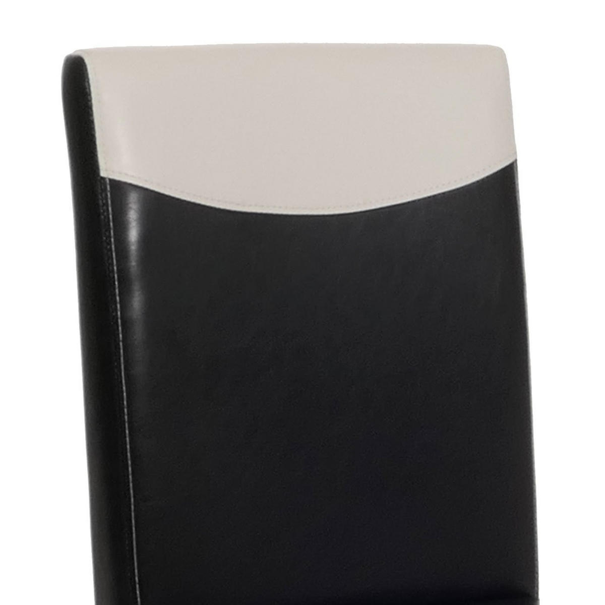 ESSZIMMERSTUHL 6er-Set klassisch und zeitlos 90x43x56cm Sitzhöhe 45cm Kunstleder dunkle Beine Schwarz-Weiß - Weiß, Kunststoff (43/90/56cm) - CHEFGASTRO