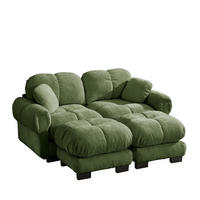 SOFA mit U-Form Chenille Grün - Grün, Holz (149/90/190.1cm) - Meubliv