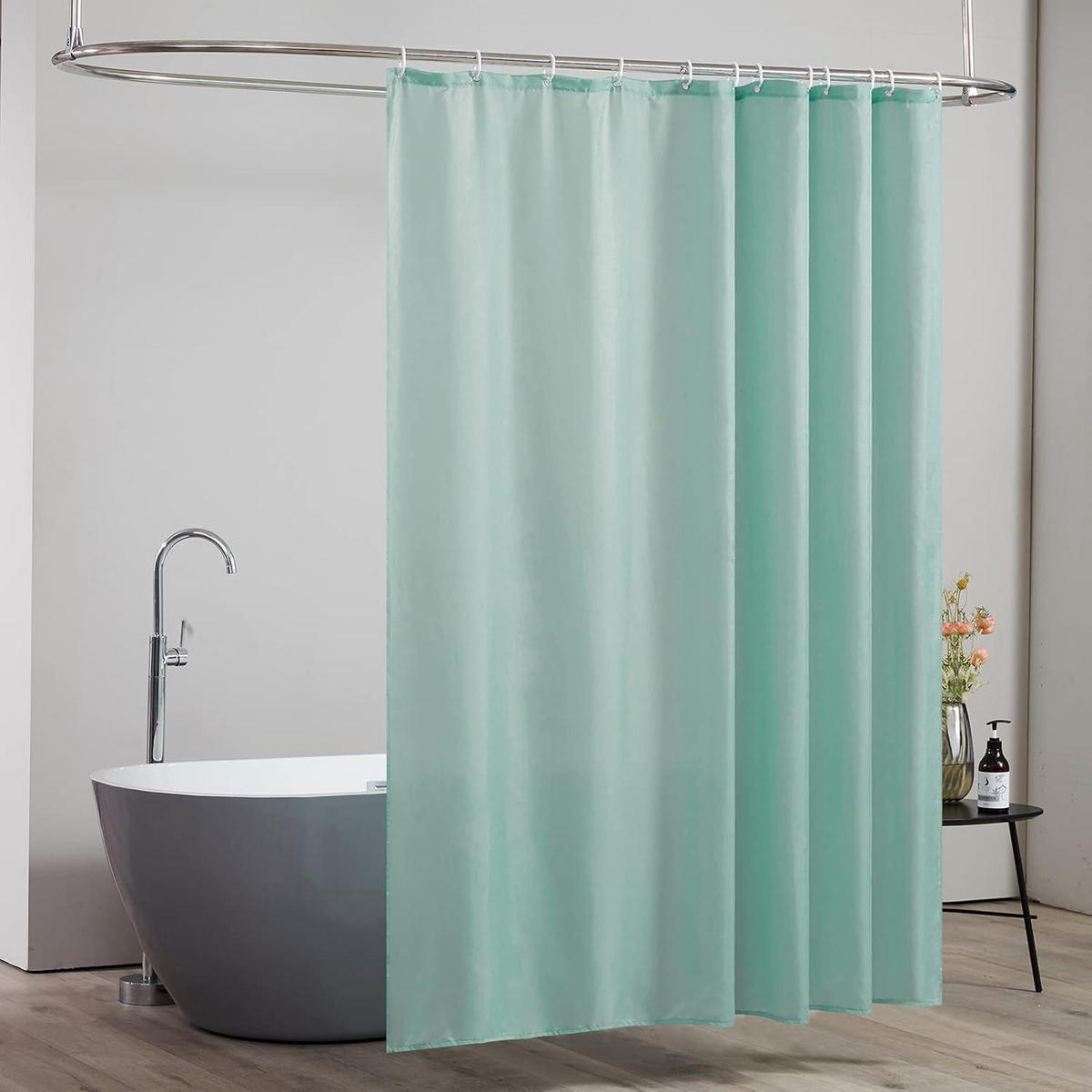 DUSCHVORHANG Minzgrün 200 x 200 cm - Hellgrün, Textil (200/200cm)