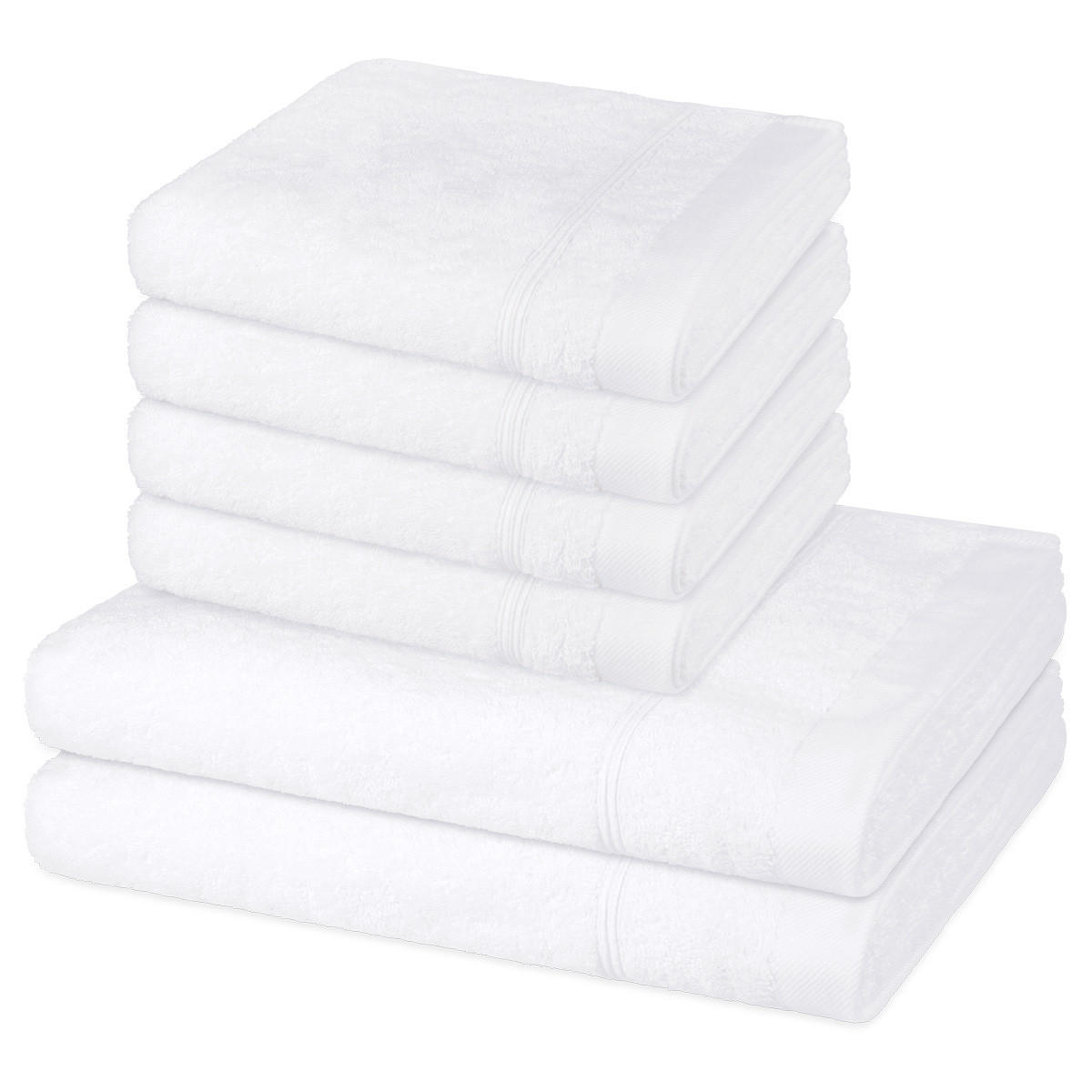 FROTTIERSET Rubin 6-teilig - Weiß, Textil (50/100cm) - Ross