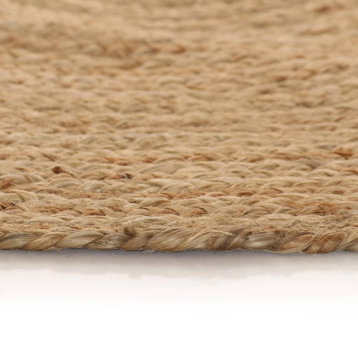 HANDWEBTEPPICH Rund 120 cm aus Geflochtene Jute - Naturfarben, Textil (120/120cm) - vidaXL
