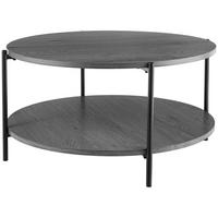 COUCHTISCH rund 80 cm Holz Grau - Schwarz/Grau, Holz/Metall (80/80/40cm) - CLP