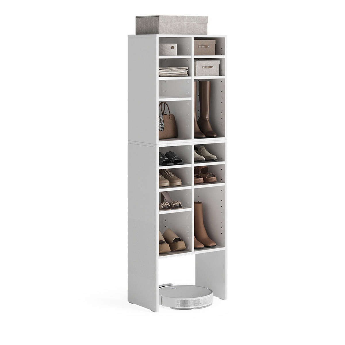 SCHUHSCHRANK-SET Lysander, Weiß, 53 x 99 cm 2 Teile - Weiß, Holzwerkstoff (53/99/32.1cm) - Vicco