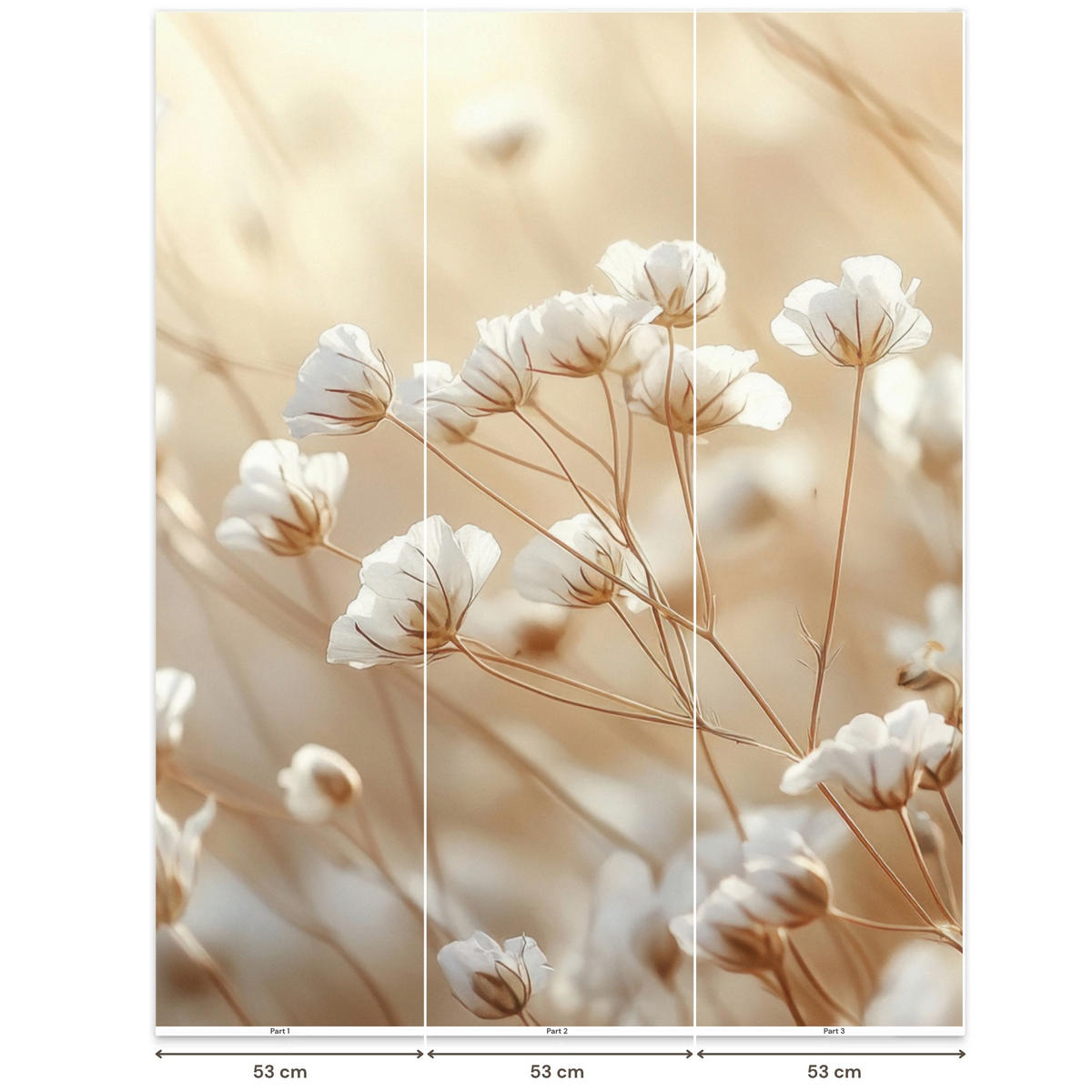 TAPETE - Wild - Blumen - Weiß - 160x200 cm - Creme, Papier (160/200cm) - OnlyWow