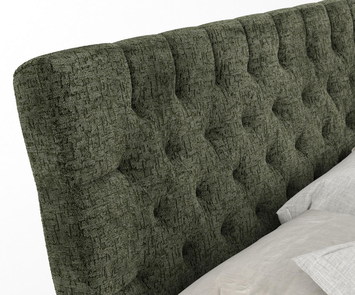 BOXSPRINGBETT Seraphine Olivenfarbe 200/200 cm - Schwarz/Olivgrün, Holz/Holzwerkstoff (200/200cm) - Maison de Reve