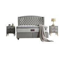 POLSTERBETTSET Elvin 180x200 Grau - Grau, Textil/Metall (180/200cm) - Villa Möbel