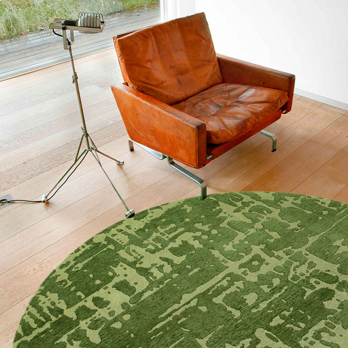 TEPPICH Perrier's Green Structures Baobab 240/240 cm - Grün, Textil (240/240cm) - Louis De Poortere