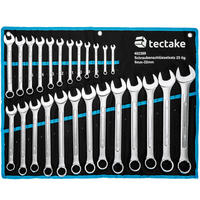 MAUL-RINGSCHLÜSSELSATZ ,inklusive Rolltasche mit Ösen,schwarz/blau - Blau/Schwarz, Metall (63/50/7cm) - tectake