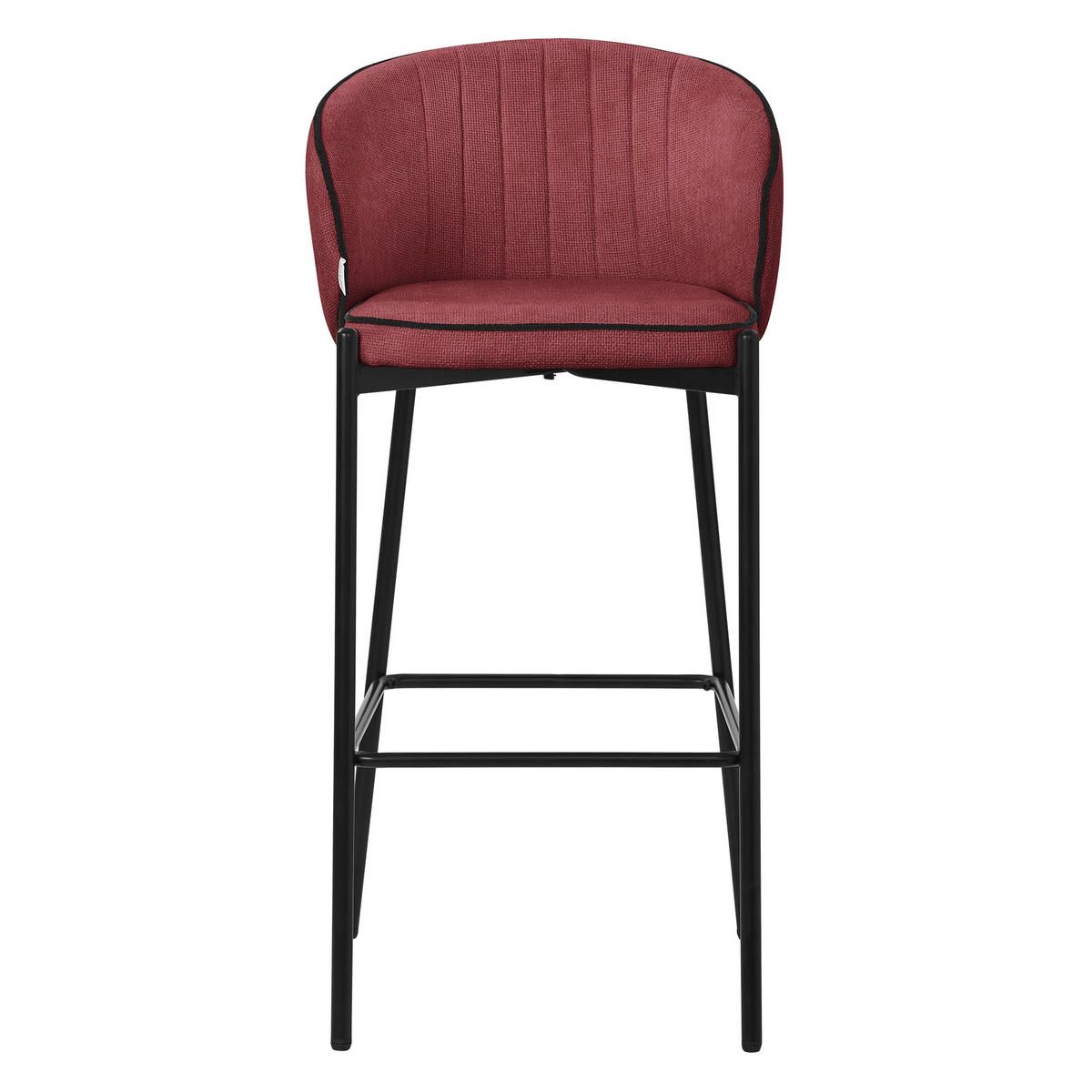 BARHOCKER 2er Set Rot mit Stoffbezug - Rot/Schwarz, Textil/Metall (50/101/54cm) - ML-DESIGN