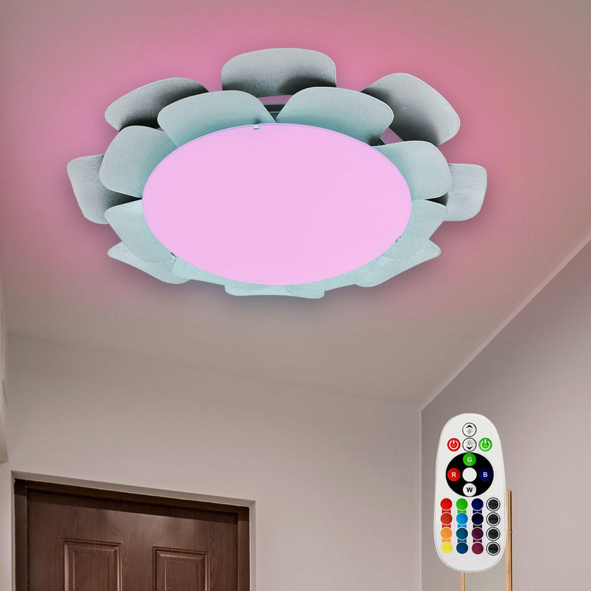 LED DECKENLEUCHTE Recletta Silber - Silberfarben, Glas (38/38/8cm)