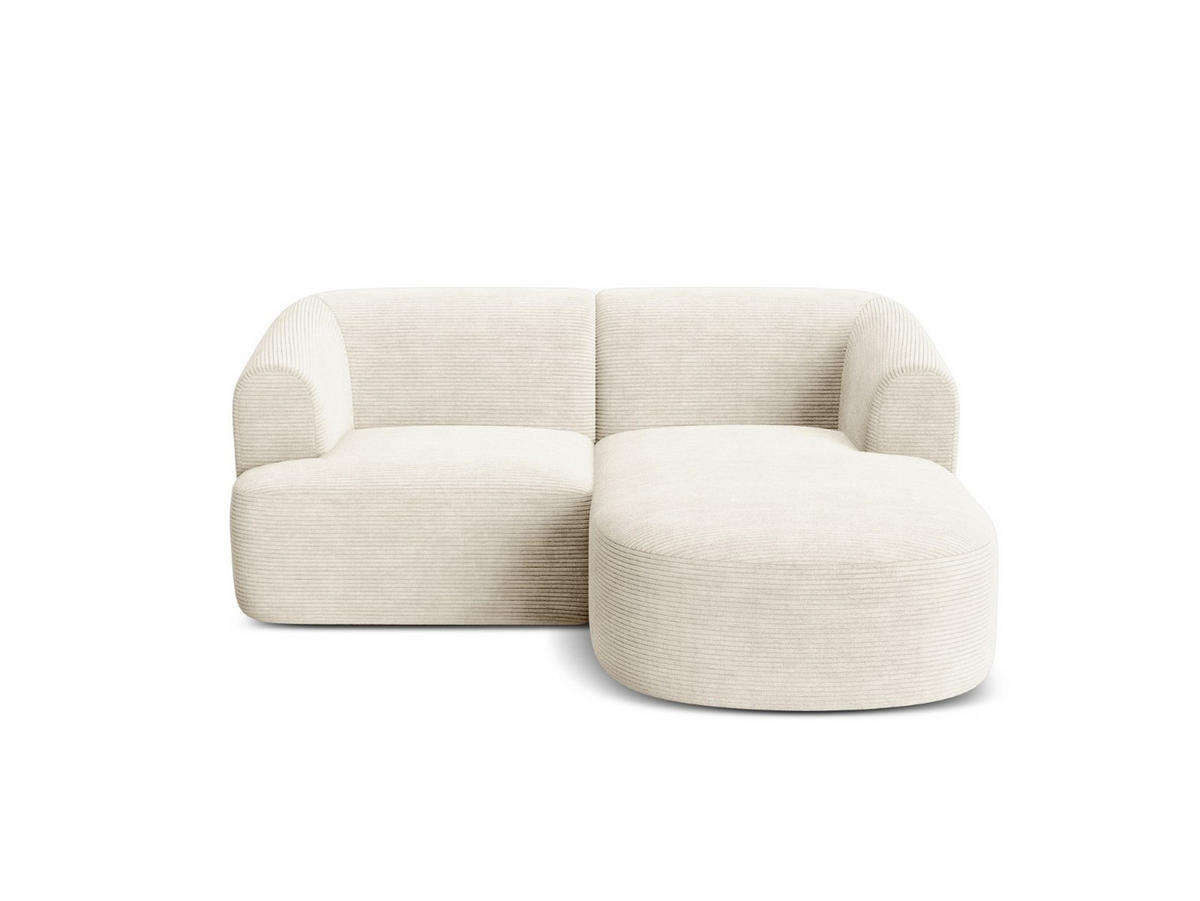 MODULARES-ECKSOFA rechts Campi aus Cord elfenbein 3 Sitzplätze - Ecru, Textil (156/180cm) - Cosmopolitan Design