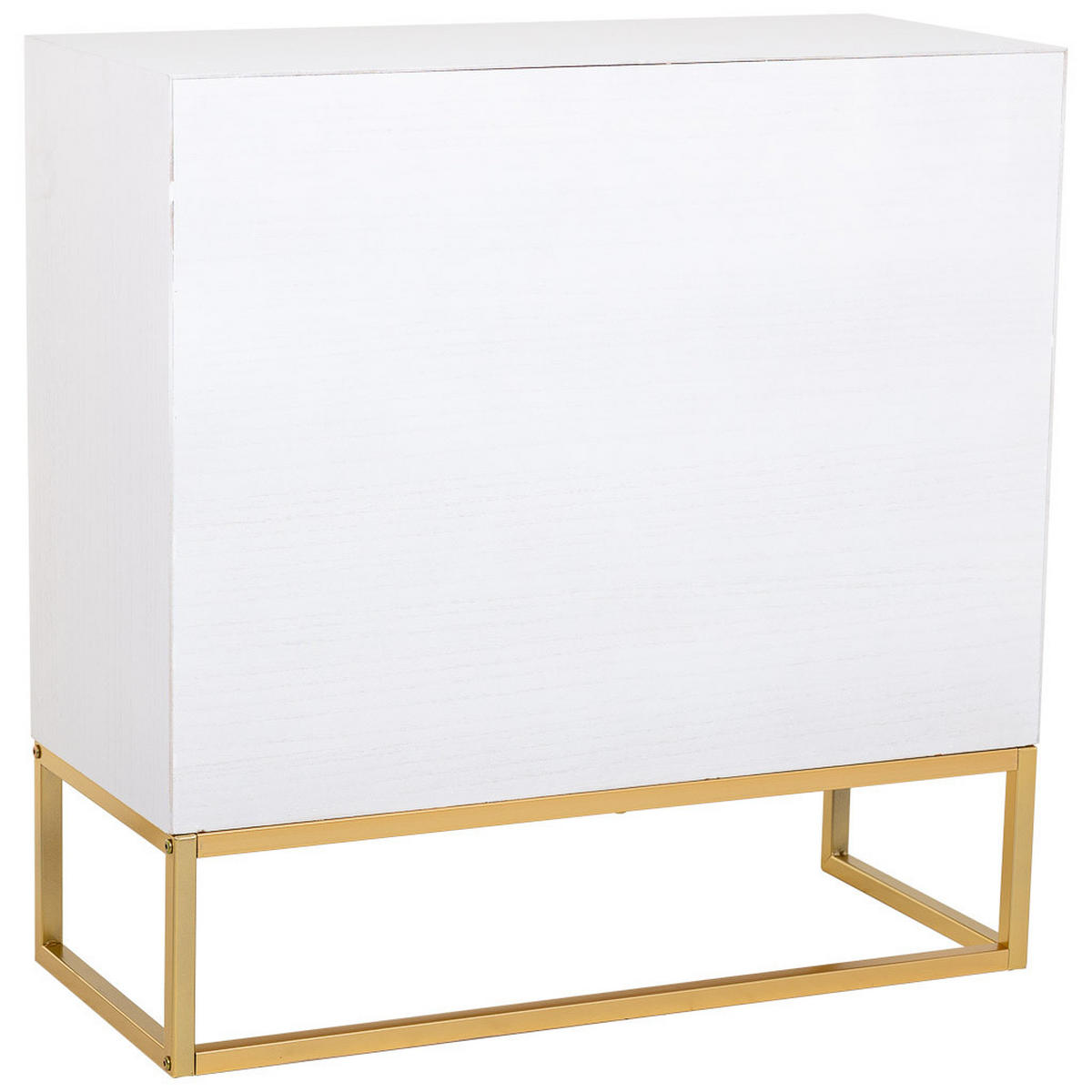 KOMMODE mit 1 tür und 3 schubladen aus holz und metall 80x34x80 cm - Weiß, Holz (80/80/34cm) - Wanderlust
