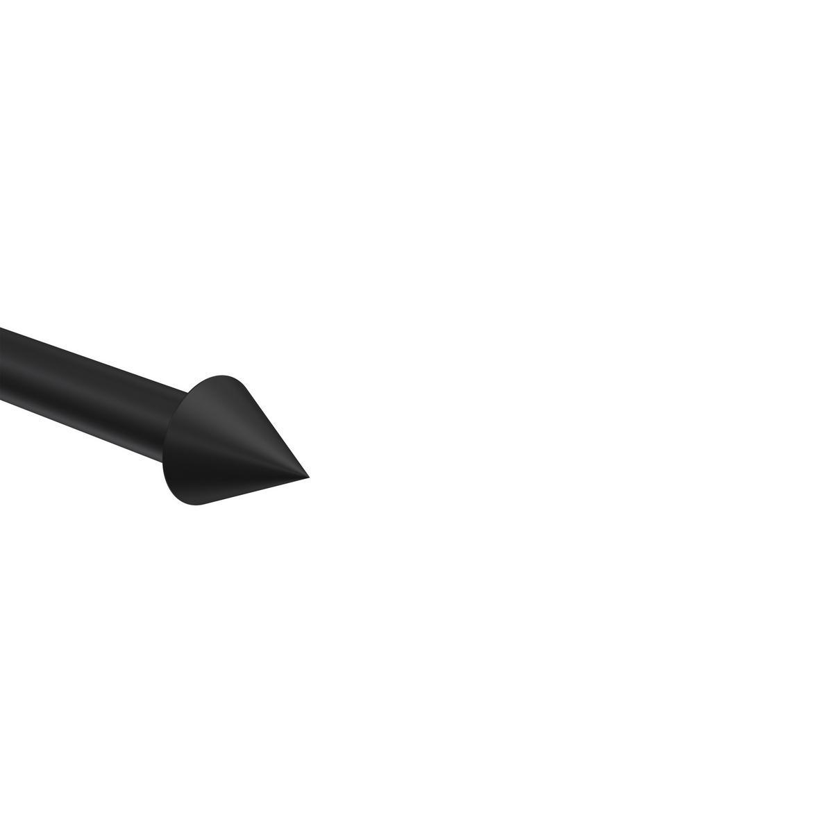 ENDSTÜCKE FÜR TELESKOP-GARDINENSTANGEN Cone 16/13 mm Ø Schwarz, Packung 2 Stück - Schwarz, Kunststoff (3/3/3cm) - INTERDECO