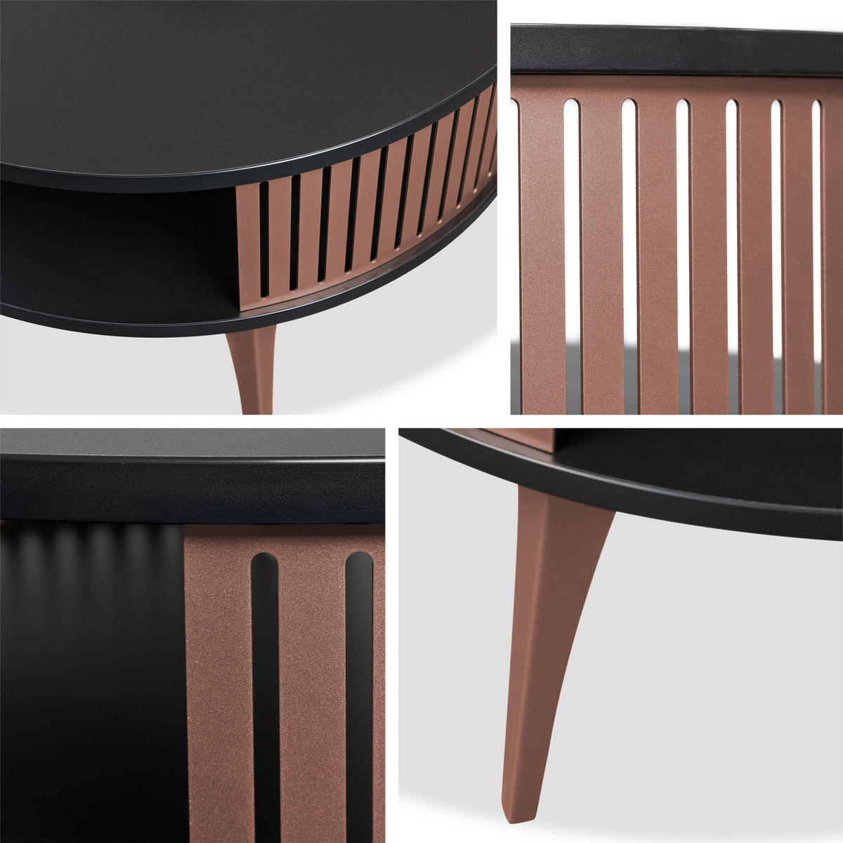 COUCHTISCH Roenni Ember - Schwarz/Bronzefarben, Holzwerkstoff/Metall (75/75/44cm) - MIRJAN24