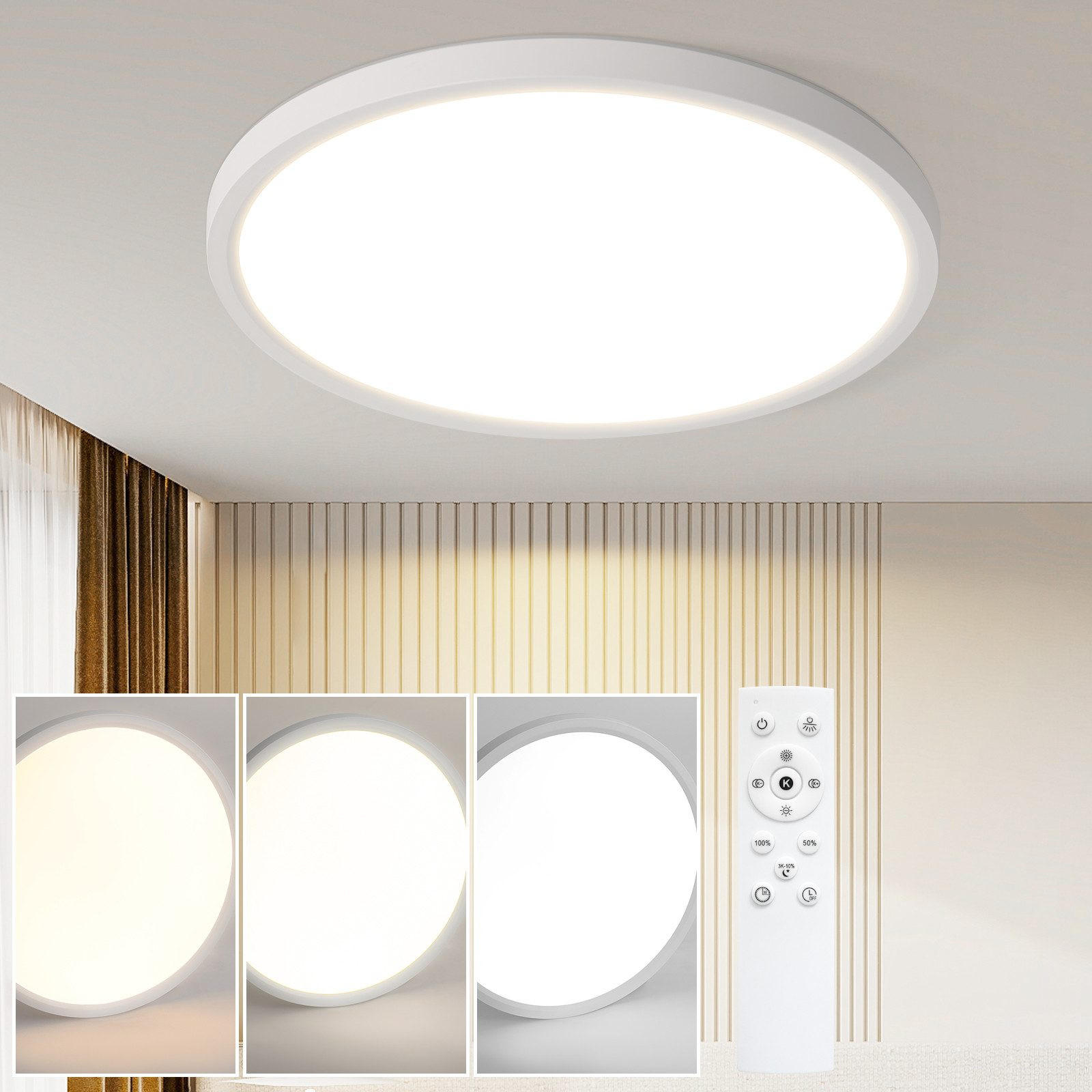 LED-DECKENLEUCHTE Maksymchuk 30/30/2.6 cm - Weiß, Kunststoff (30/30/2.6cm) - Nettlife