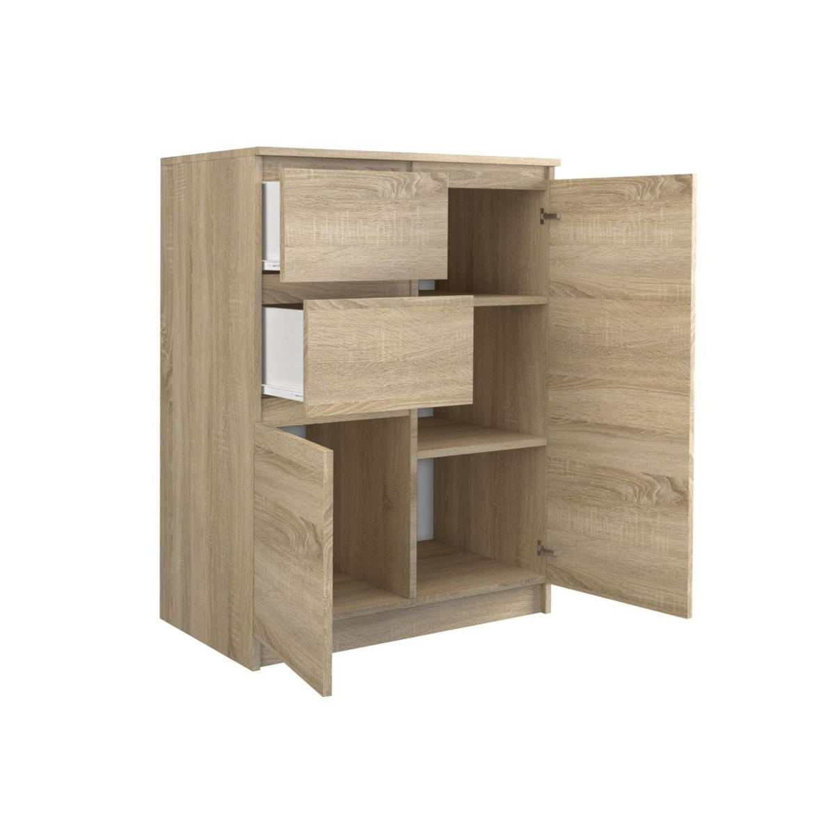KOMMODE Kelly - Sonoma Eiche, Holzwerkstoff (70/97/40cm) - kommodly