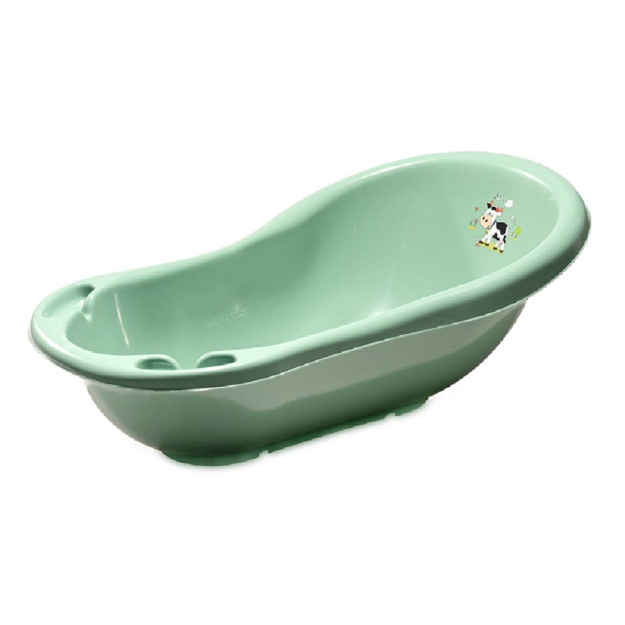 BABYBADEWANNE Hippo dunkelgrün Ablagefächer ergonomische Form ab Geburt - Grün, Kunststoff (47/84cm) - Lorelli