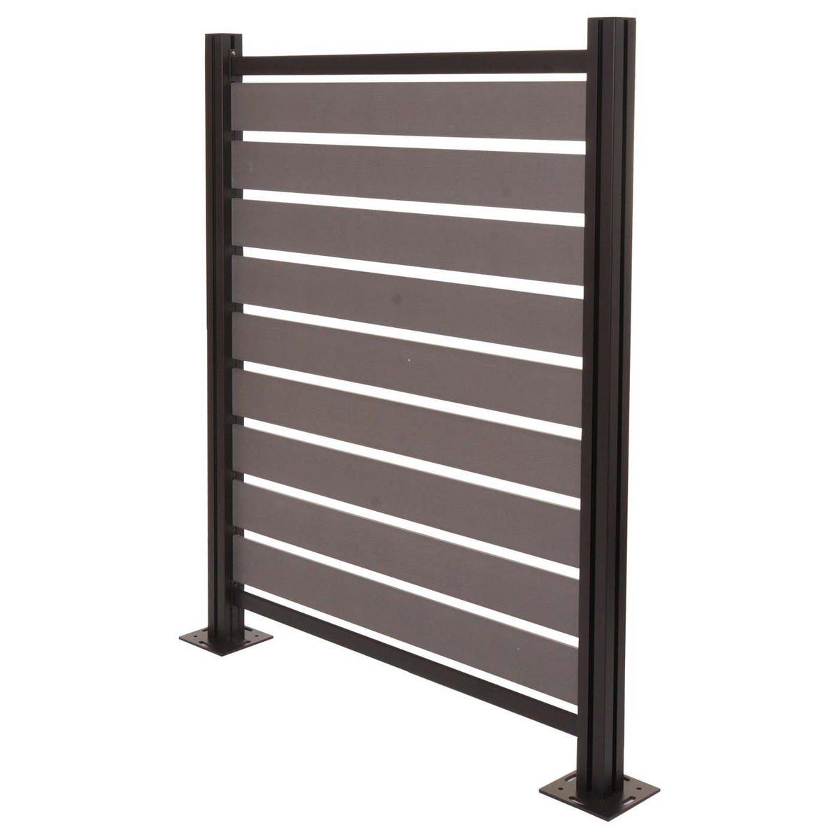 MÜLLTONNEN-ZAUN Alu 130x110x6cm Basis Grau - Grau, Metall (110/130/6cm) - PROREGAL