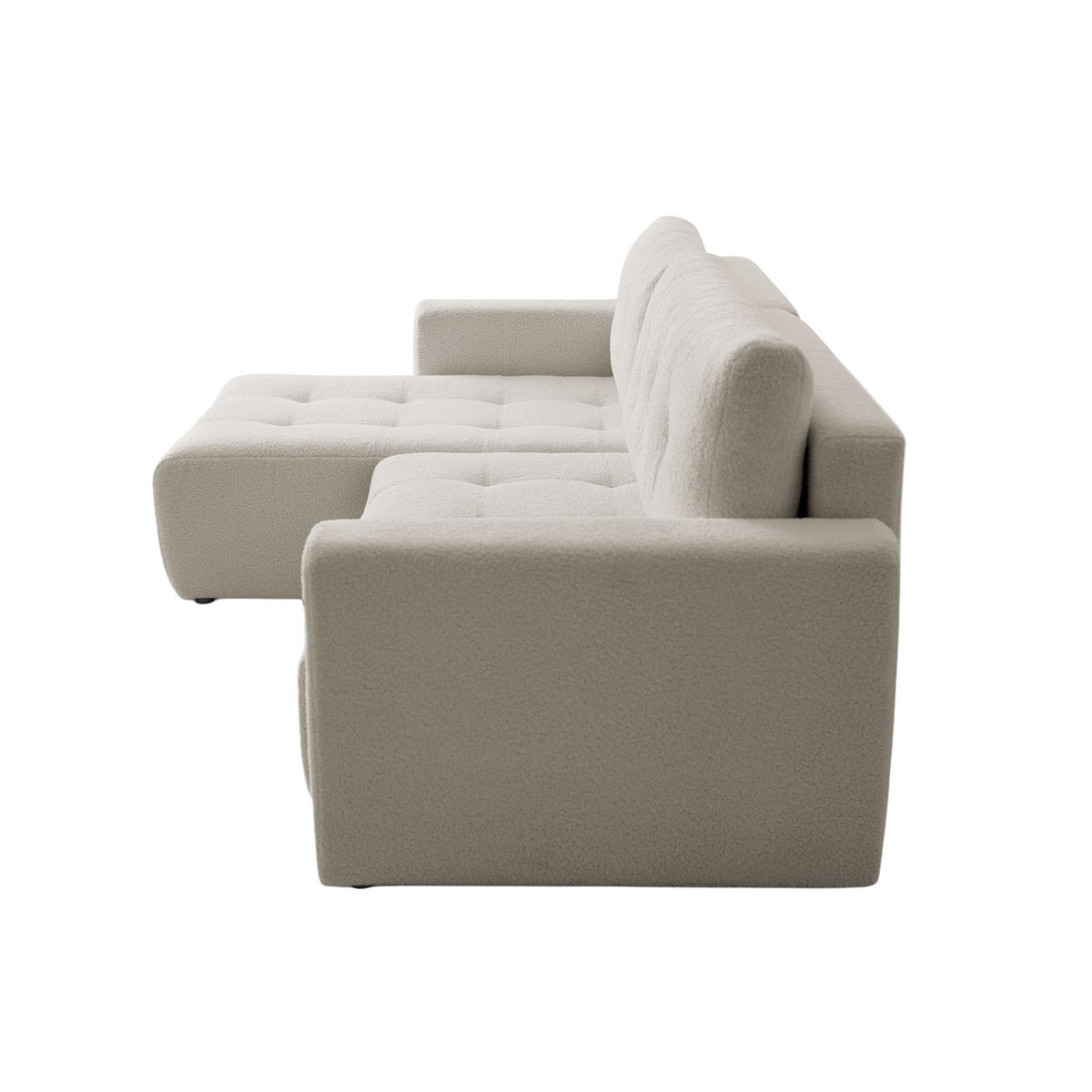 ECKSOFA WALONGO mit Schlaffunktion, Creme - Weiß, Textil (261/143cm) - Fedve