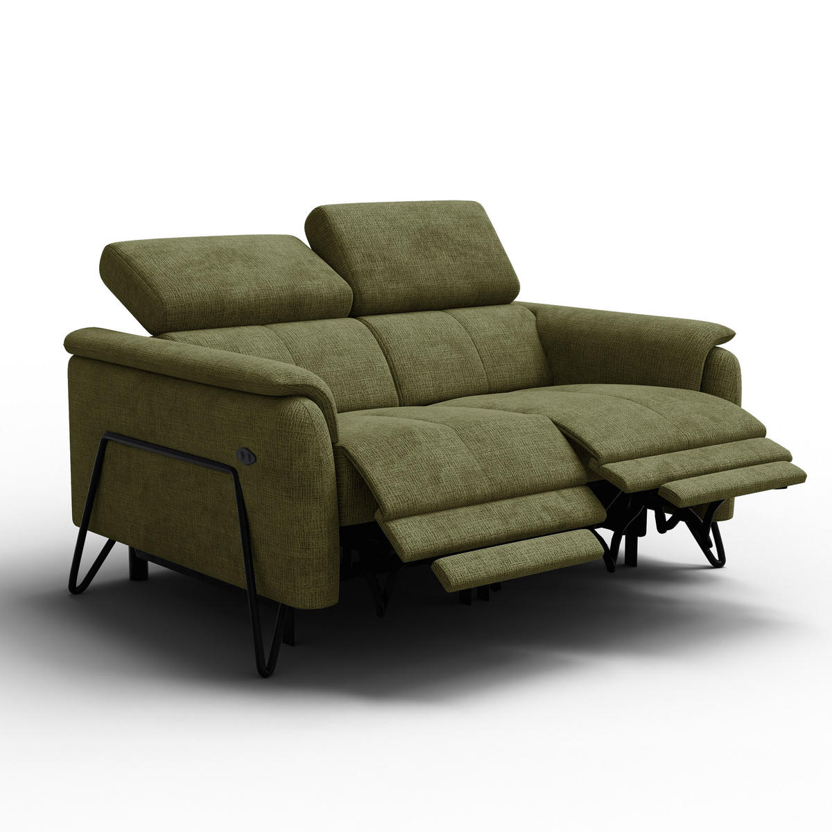 RELAXSOFA RODEN 2-Sitzer, olive - Olivgrün, Holz/Textil (152/82/103cm) - Courtois Laville