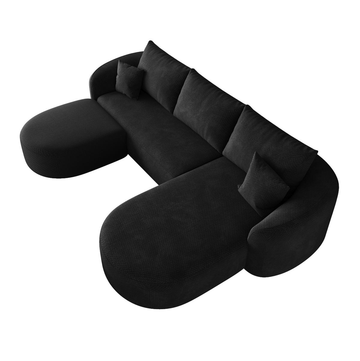 ECKSOFA 266/168/85 cm schwarz aus Stoff mit modularer Form und ohne Montage - Schwarz, Textil (168/266cm) - OKWISH
