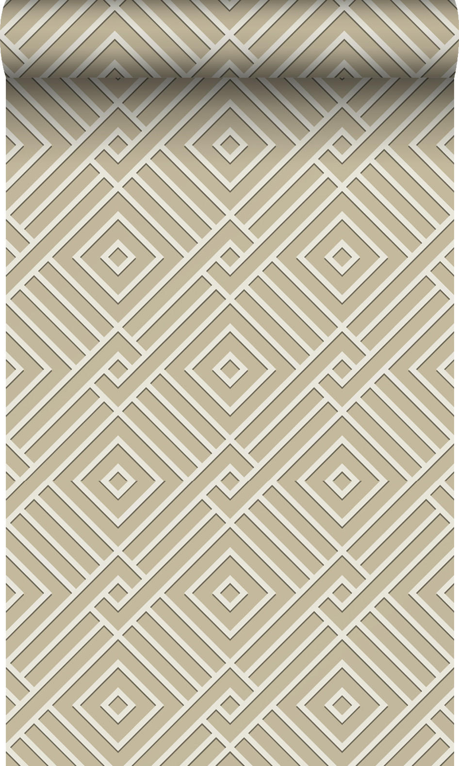 TAPETE 3D grafisches Motiv 50 x 900 cm - Beige, Papier (50/900cm) - Origin Wallcoverings