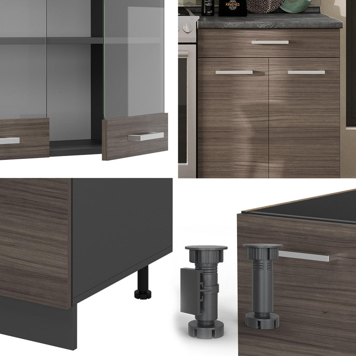 Anthrazit/Grau, Holzwerkstoff (200/81.6/60cm) - Vicco