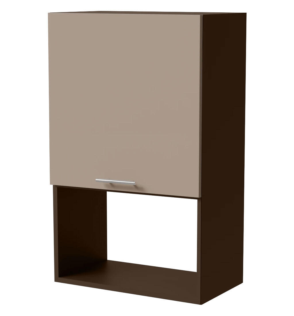 MIKROWELLENUMBAUSCHRANK Brerra W4MK/60 Lava / RAL 1019 graubeige Matt 60 /32,5 / 96cm - Dunkelgrau/Graubraun, Holz/Holzwerkstoff (60/96/32.5cm) - Feldmann-Wohnen