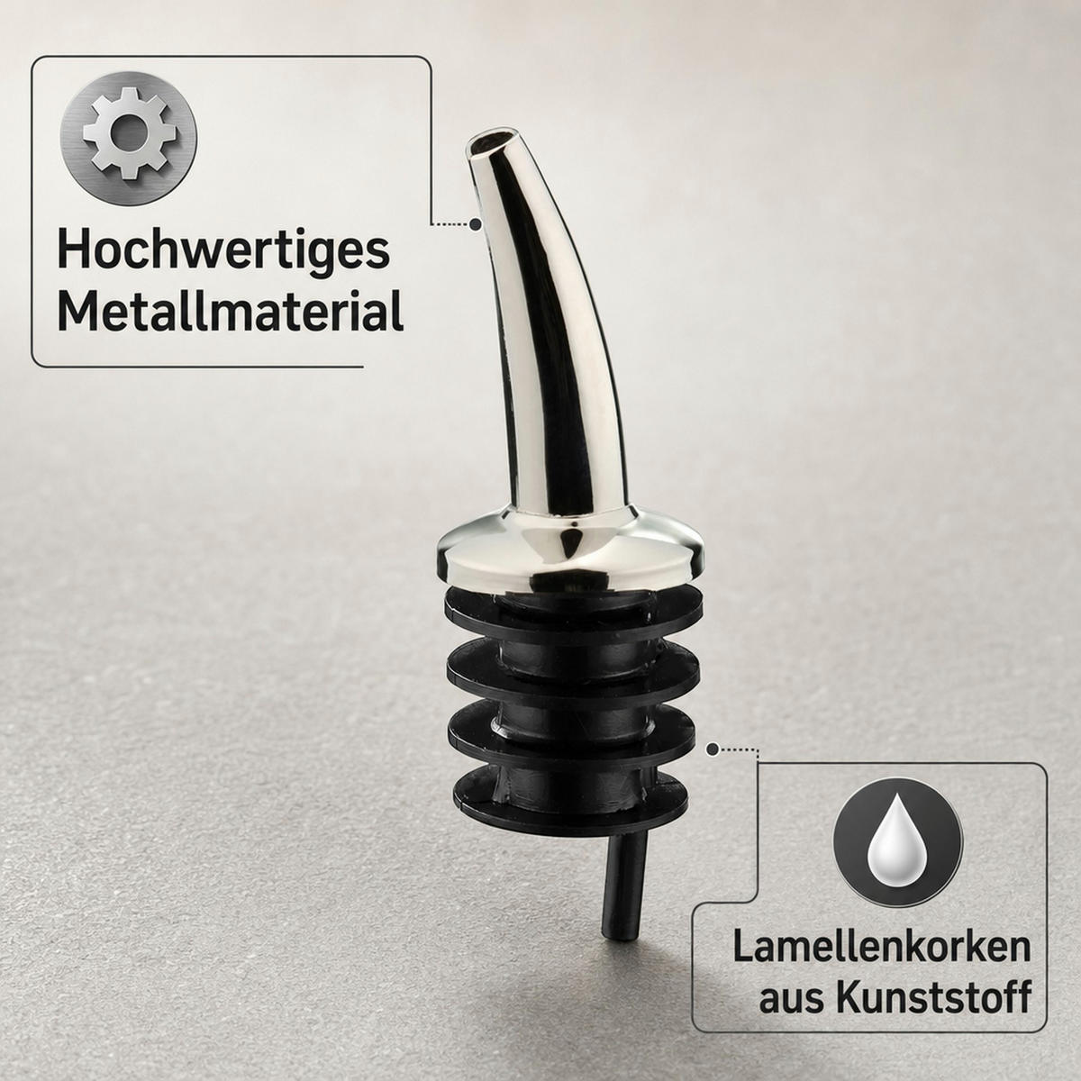 AUSGIESSER - Chromfarben, Metall (3/3/9cm) - ich-zapfe