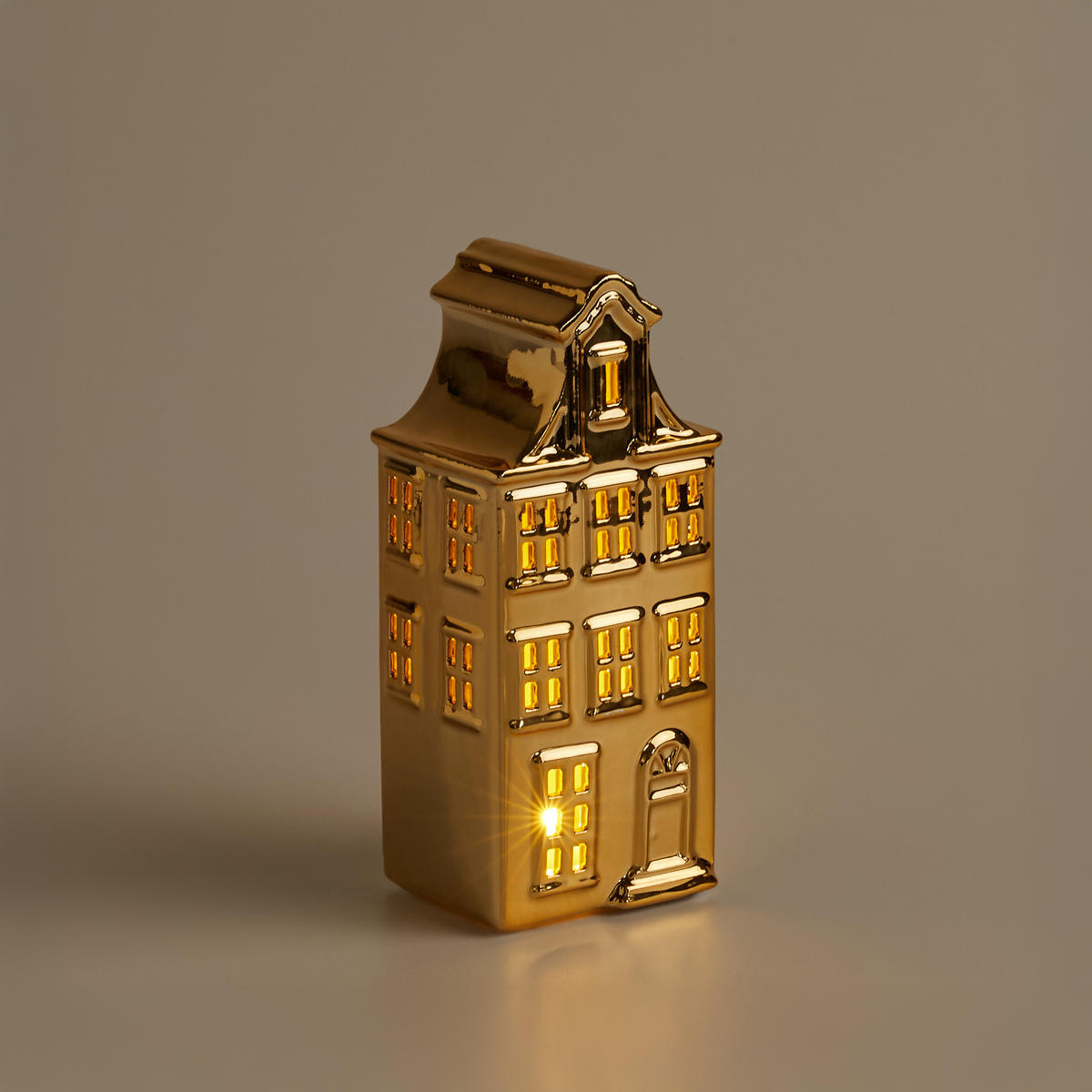 LEDFIGUR Tarak, Gold, 20 x 7 x 8.5 cm, Dekorative Weihnachtsdeko - Goldfarben, Keramik (7/20/8.5cm) - home&you