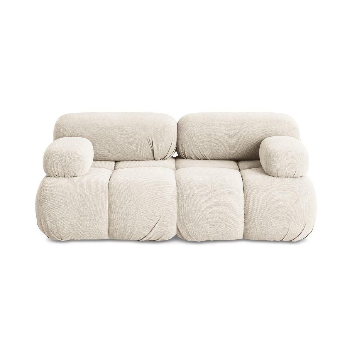 2-SITZER-SOFA Chenille Stoff Beige - Beige/Creme, Kunststoff/Textil (190/70/96cm) - LaMiaSofa